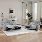 CANMOV Manual Recliner Sofa Set, Fabric Reclining Sofa Chair - Image 9