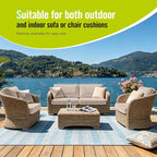 8Pcs Outdoor Cushion Covers, Stretch Patio Furniture Couch Chair Slipcovers | - Image 5