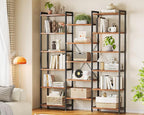 Casaottima Triple 6 Tier Bookshelf, Large Bookcase - Image 6