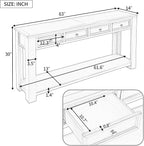 LKTART 63" Solid Wood Console Table Sofa Table - Image 3