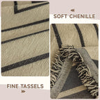 VClife Modern Geometric Couch Slipcover Black Beige Cream Arrow Herringbone - Image 5