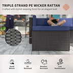 Outsunny 3 Piece Patio Furniture Set, Wicker Rattan Outdoor Patio Conversation - Image 4