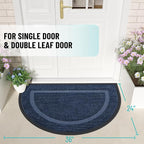 OLANLY Half Circle Front Door Mat Outside 35x23 All-Season Rubber Doormat | Blue - Image 2