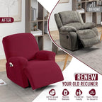 TAOCOCO Recliner Cover 4-Pieces, Recliner Stretch Sofa Slipcover, Recliner - Image 4