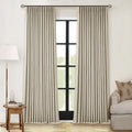 Burlywood Birch 100% Blackout Pinch Pleated Linen Curtains 90 Inches Long | by Twodrapes