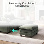 LINSY HOME 90" Modular Cloud Love Seat Sofa, Corduroy Soft Sectional Couch - Image 6