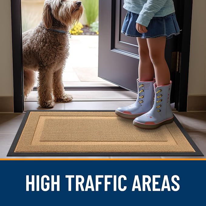 OLANLY Front Door Mat Outside 59x34, All-Season Heavy-Duty Rubber Doormat | - Image 6
