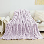 Aganear Fleece Throw Blanket for Couch Sofa 50"x60" Purple | Lightweight Fuzzy - Image 3