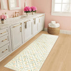 PLHXFR 2x6 Washable Runner Rug：Floral Indoor Kitchen Carpet Beige Multi | - Image 5