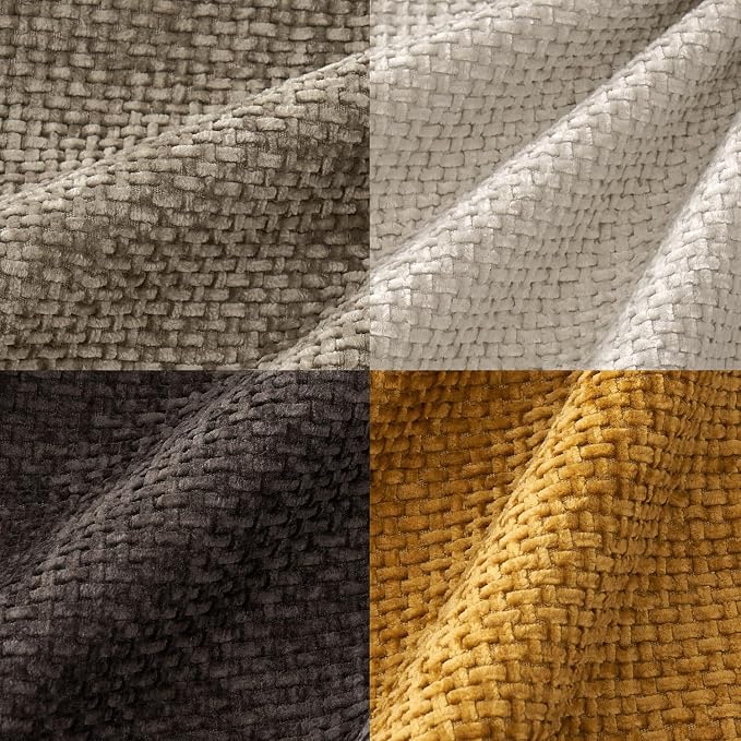 MIULEE Decorative Chenille Fall Pillow Covers Gold Brown 18x18 Pack of 4 | - Image 2