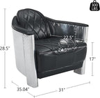 Art Leon Genuine Leather Accent Chairs - Image 3