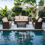 Wisteria Lane 5 Piece Outdoor Patio Furniture Sets, Wicker Conversation Set - Image 8