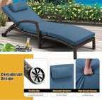 HOMREST Chaise Lounge Chairs Set of 2, PE Rattan Wicker Patio Lounge Chair - Image 4