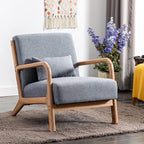 ANJ Mid Century Modern Accent Chair, Single Fabric Lounge Reading Armchair by ANJ