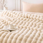 COOVA Faux Fur Throw Blanket for Couch, Cozy Soft and Fuzzy Plush Rabbit Fur - Image 3