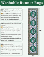 SERISSA 2'6"x14' Washable Non Slip Boho Runner Rug - Image 6