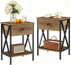 VECELO Nightstands Set of 2, Modern Bedside End Tables, Night Stands by VECELO