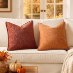 MIULEE Fall Decorative Couch Throw Pillow Covers 18x18 Inch Burnt Orange | 2 - Image 4