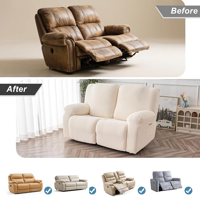 Genina Recliner Loveseat Cover Stretch Couch Covers Sofa slipcover - Image 3