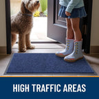 OLANLY 2-Pack Front Door Mats 35x23, Waterproof Heavy-Duty Doormats | Blue - Image 7
