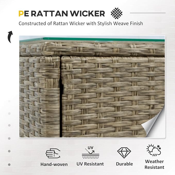 Outsunny 5 Pieces Rattan Wicker Lounge Chair Outdoor Patio Conversation Set - Image 3