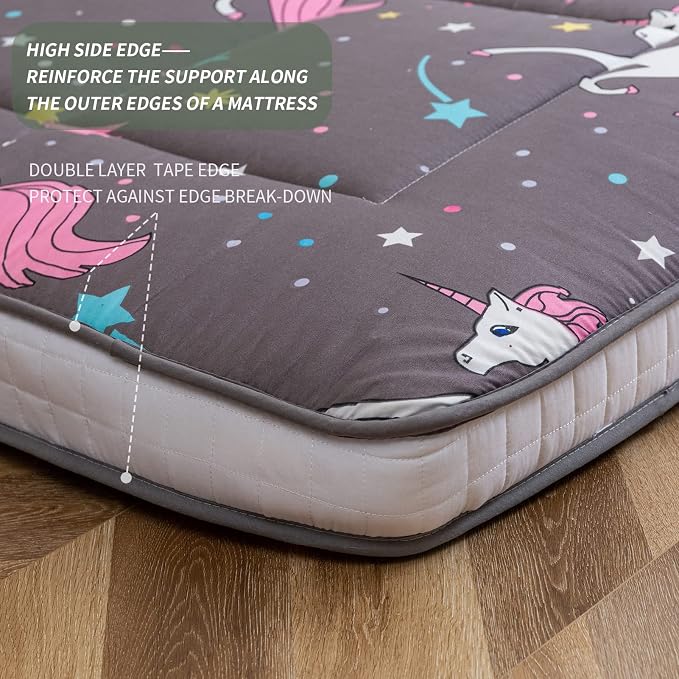 MAXYOYO Unicorn Pattern Futon Mattress, Padded Japanese Floor Mattress Quilted - Image 6
