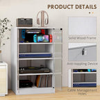 HOMCOM Media Cabinet, 4-Tier Stereo Cabinet - Image 7