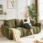 Antetek 78" Modern Sofa Couch, Comfy Deep Seat Teddy Cloud Sofa, Upholstered - Image 4