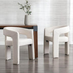 RIVOVA Modern Barrel Dining Chairs Set of 4, Linen Upholstered Accent Side Chair - Image 7