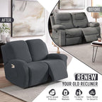 TAOCOCO Recliner Loveseat Slipcover, 6 Pieces Dual Recliner Sofa Covers - Image 4