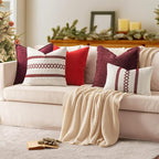 MIULEE Decorative Couch Throw Pillow Covers 16x16 Inch Burgundy Red 2 Pack | - Image 5