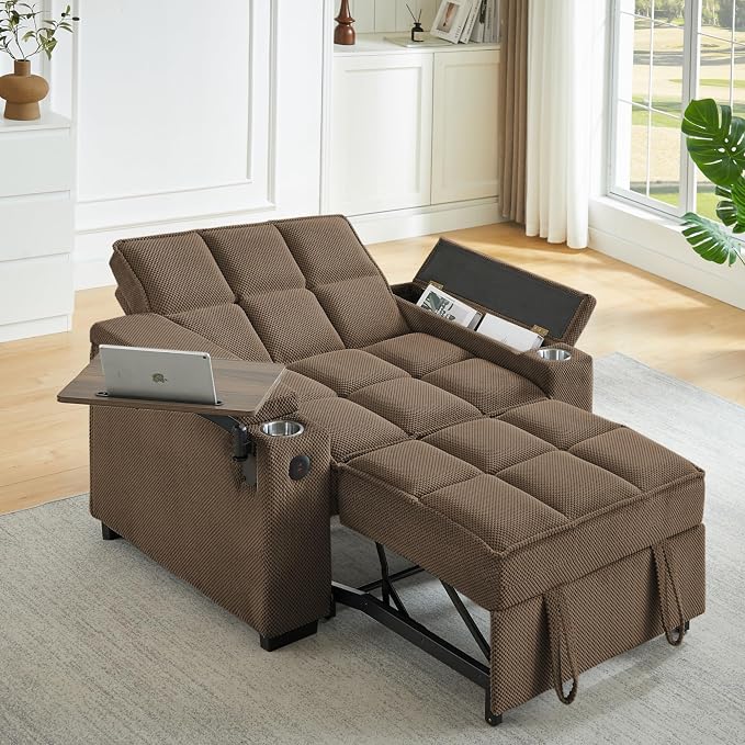 oaaktu Large Size Convertible Sleeper Chair Futon Sofa Bed, Comfortable Thick by Unknown