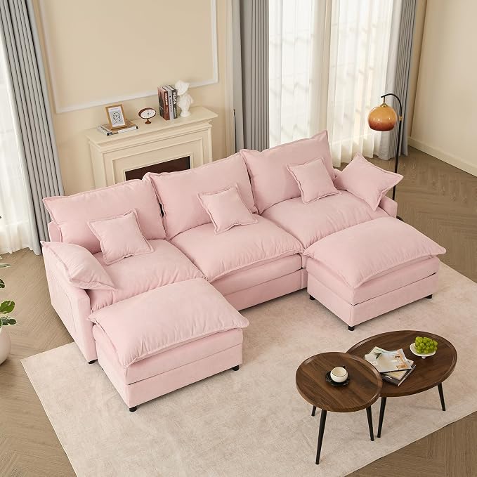 GOSUHI 108" U Shaped Couch, Modular Sectional Sofa, 3-Seater Comfy Cloud Couch by GOSUHI