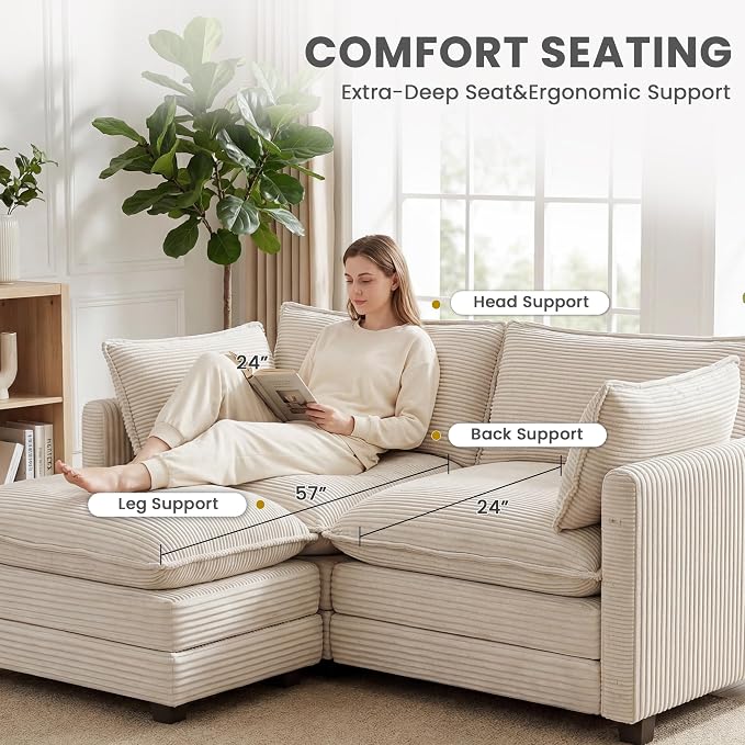 78'' Modular Sectional Cloud Couch - Image 4