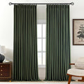 Pinch Pleated Linen Curtains 100% Blackout 108 Inches Long by AUSSPVOCT