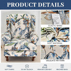 HAOYONG Wing Chair Slipcovers Stretch Wingback Chair Covers Printed 2 Pieces - Image 2