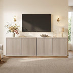 SICOTAS Buffet Cabinet with Storage Accent Sideboard with 8 Doors 132.6" Fluted - Image 8