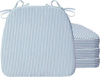 AAAAAcessories D-Shaped Chair Cushions, Machine-Washable Cover, Pinstripe Blue by AAAAAcessories