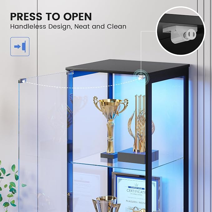 Glass Display Cabinet with Doors, Bookcase - Image 5