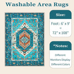 SERISSA 6x9 Washable Non Slip Boho Area Rug - Image 6