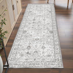 Grey Floral Hallway Runner Rug 2x6 - Image 2