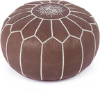 Marrakesh Gallery Genuine Leather Round Pouf Unstuffed by MarrakeshGallery