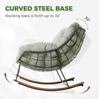 Grand patio Outdoor Rocking Chair, E-Coated Modern Cozy Lounge Rocker Chair - Image 5