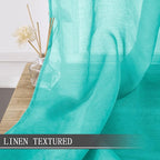 Tollpiz Short Sheer Curtain Linen Textured Living Room Curtains Sheer Light - Image 2