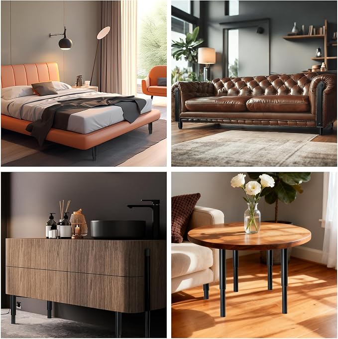 4-piece Adjustable Furniture Legs Set, Adjustable in Height from 4.72 inches to - Image 3