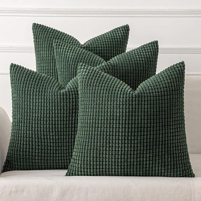 MIULEE Boho Farmhouse Throw Pillow Covers 18x18 Inch Set of 4 Soft Neutral by MIULEE