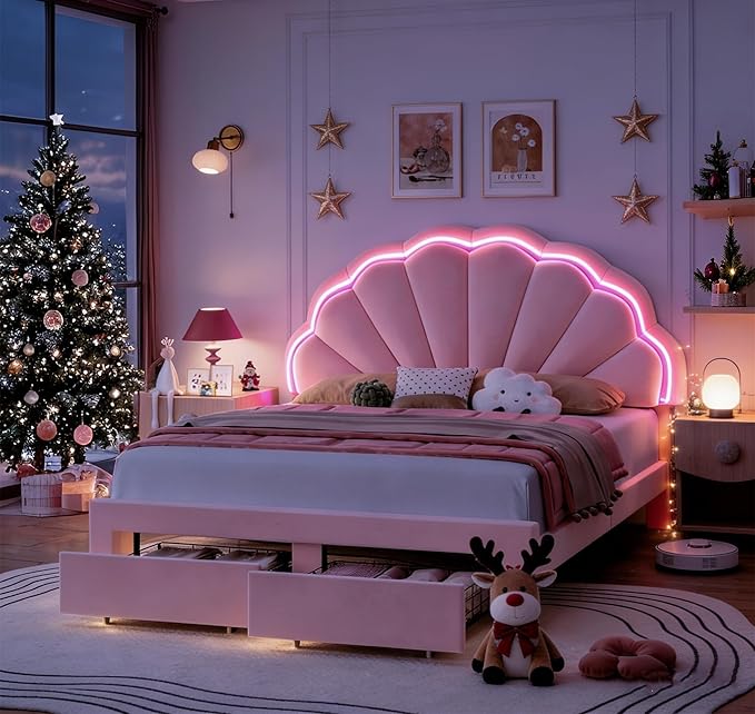 HIFIT Full Size Upholstered Smart LED Bed Frame by HIFIT