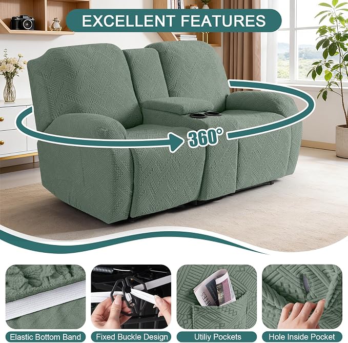 Ruaozz Loveseat Recliner Covers - Image 5