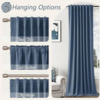 100% Blackout Curtains 84 Inch Length 2 Panels Set - Image 6