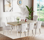 Henf 63"-79" Dining Table Set for 8, 9 Pieces Extendable Dining Table and 8 by Henf